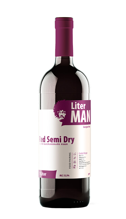 LiterMan red semi dry wine