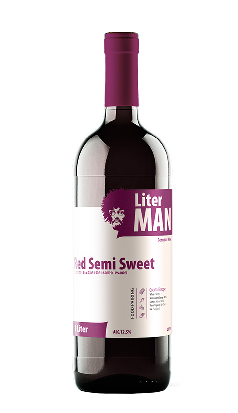 LiterMan red semi sweet wine